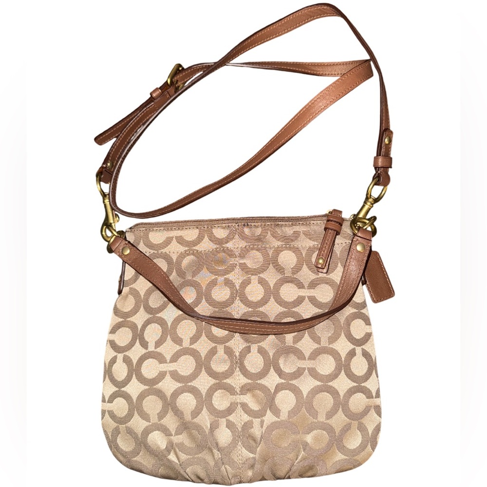 Coach Signature Brooke Sateen Crossbody Small Canvas Leather Trim‎ / Y2K Vintage